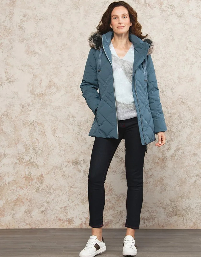 Online Parkas bleu à capuche Doudounes|Parkas