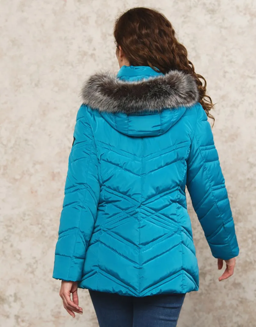 Discount Parkas longue bleue Doudounes|Parkas