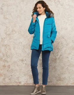 Discount Parkas longue bleue Doudounes|Parkas