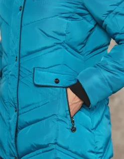 Discount Parkas longue bleue Doudounes|Parkas