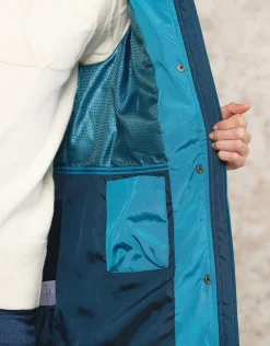 Discount Parkas longue bleue Doudounes|Parkas