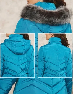 Discount Parkas longue bleue Doudounes|Parkas