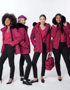 Best Parkas mi- longue fushia Doudounes|Parkas