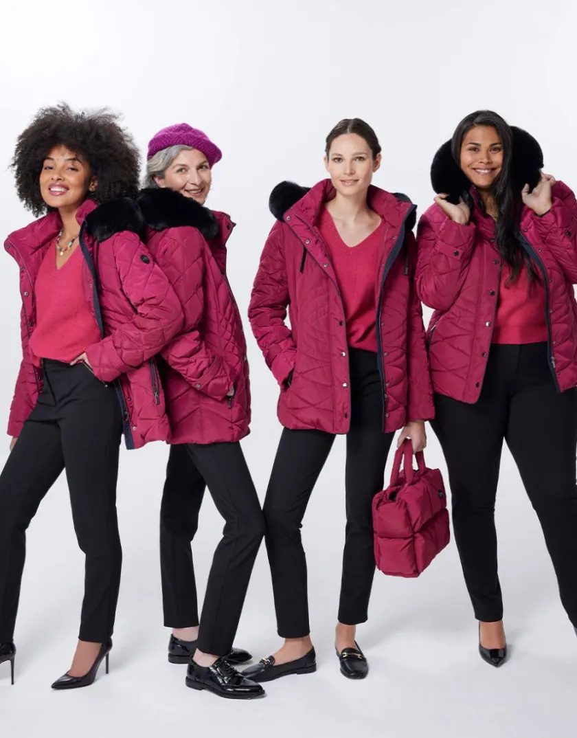 Best Parkas mi- longue fushia Doudounes|Parkas
