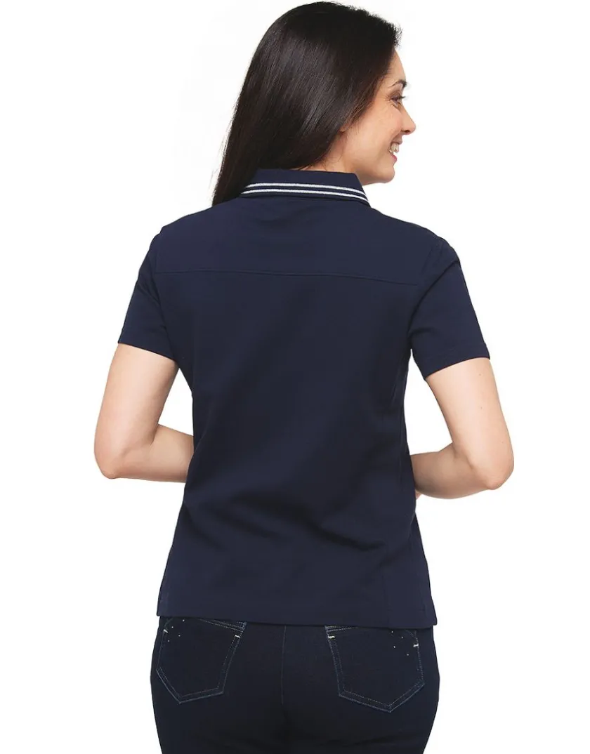 New Polo coton bleu marine T-shirts|Hauts
