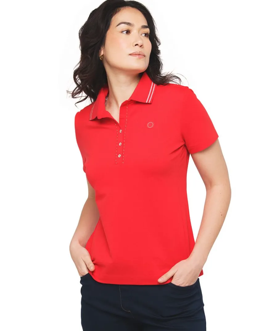 Fashion Polo rouge coton T-shirts|Hauts