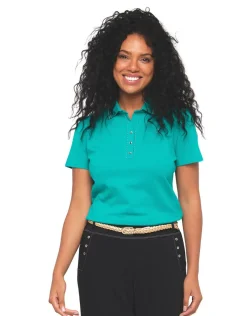 Clearance Polo vert coton T-shirts|Hauts