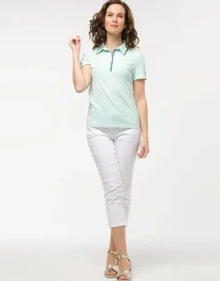 Clearance Polo vert d'eau coton T-shirts|Hauts