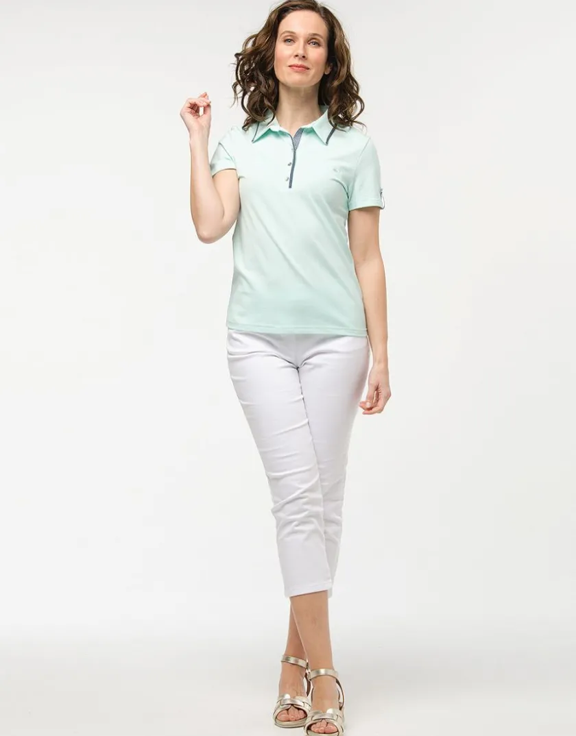 Clearance Polo vert d'eau coton T-shirts|Hauts