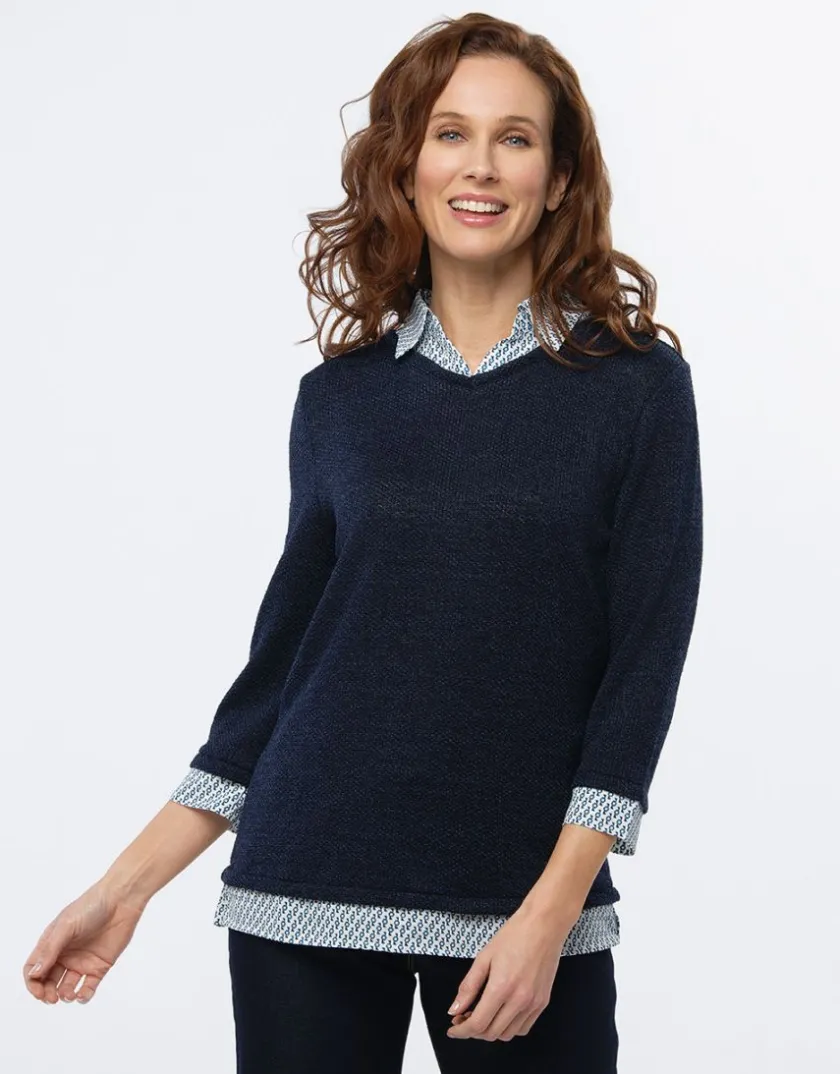 Outlet Pull 2 en 1 marine Pulls|Maille
