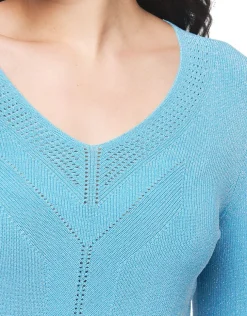 New Pull turquoise irisé Pulls|Maille
