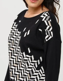 Clearance Pull ample à chevrons Pulls|Maille