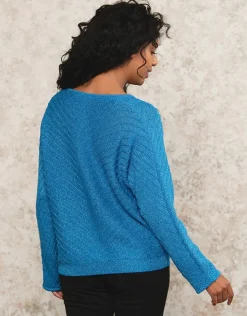 Outlet Pull ample bleu métallisé Pulls|Maille