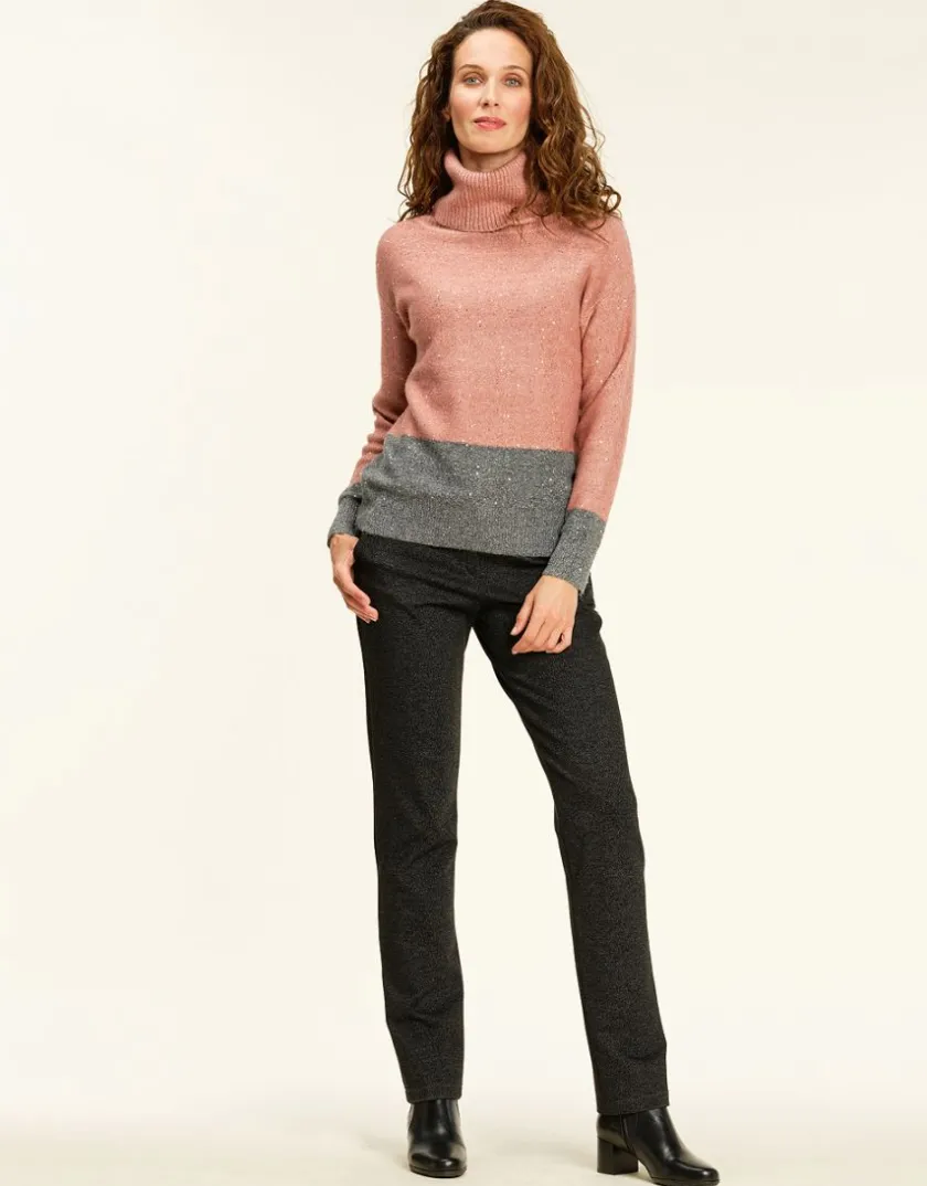 New Pull ample col roulé rose Pulls|Maille