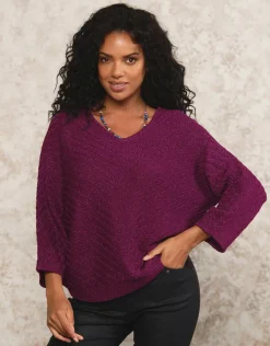 Outlet Pull ample irisé violet Pulls|Maille