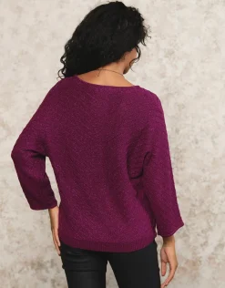 Outlet Pull ample irisé violet Pulls|Maille