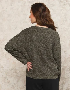 Sale Pull ample noir argenté Pulls|Maille
