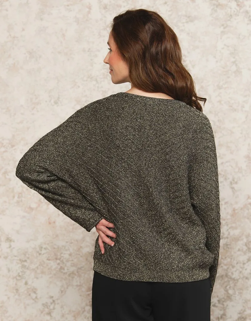 Sale Pull ample noir argenté Pulls|Maille