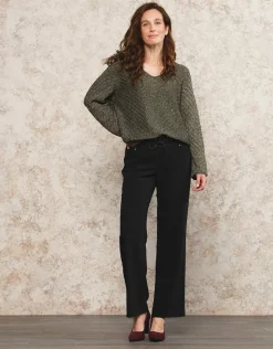 Sale Pull ample noir argenté Pulls|Maille