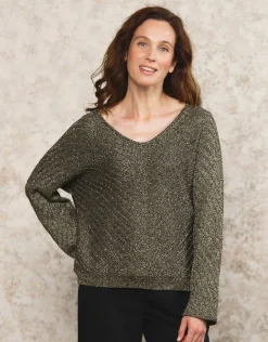 Sale Pull ample noir argenté Pulls|Maille
