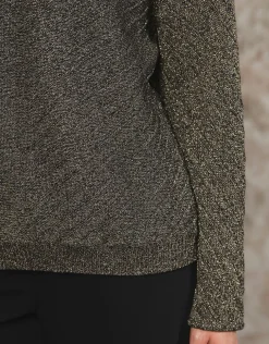 Sale Pull ample noir argenté Pulls|Maille