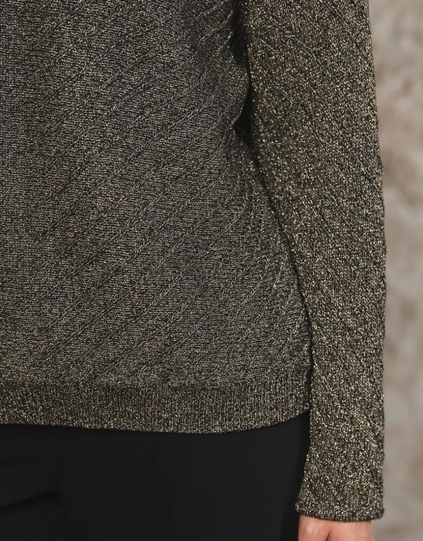 Sale Pull ample noir argenté Pulls|Maille