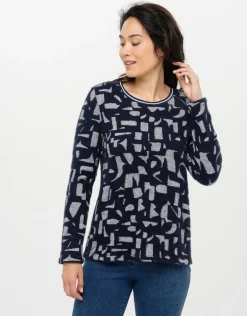 Outlet Pull bicolore à motifs Pulls|Maille