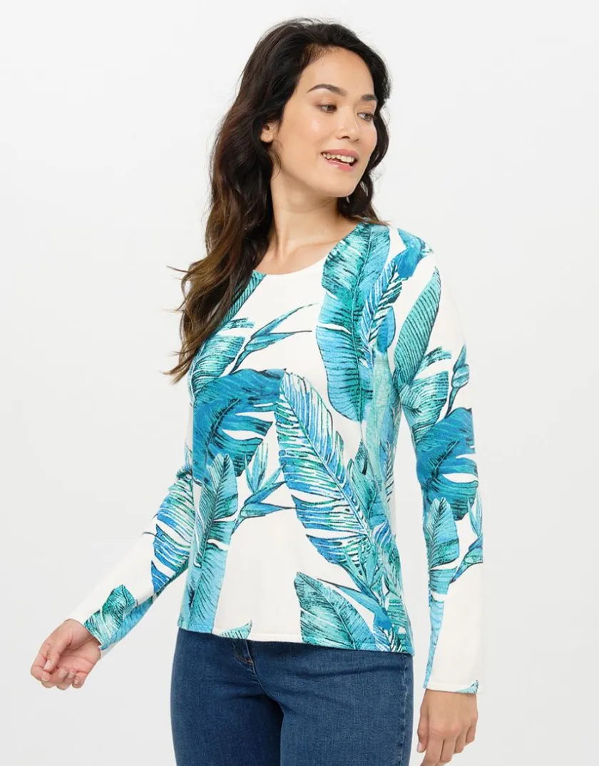 Sale Pull blanc bleu plumes Pulls|Maille
