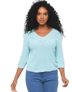 Best Pull bleu ciel irisé Pulls|Maille