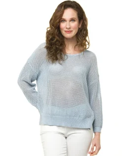 Hot Pull bleu clair irisé Pulls|Maille