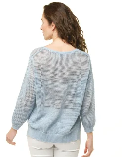 Hot Pull bleu clair irisé Pulls|Maille