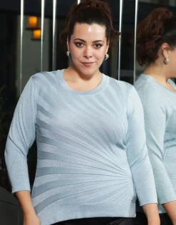 Fashion Pull bleu irisé chic Pulls|Maille
