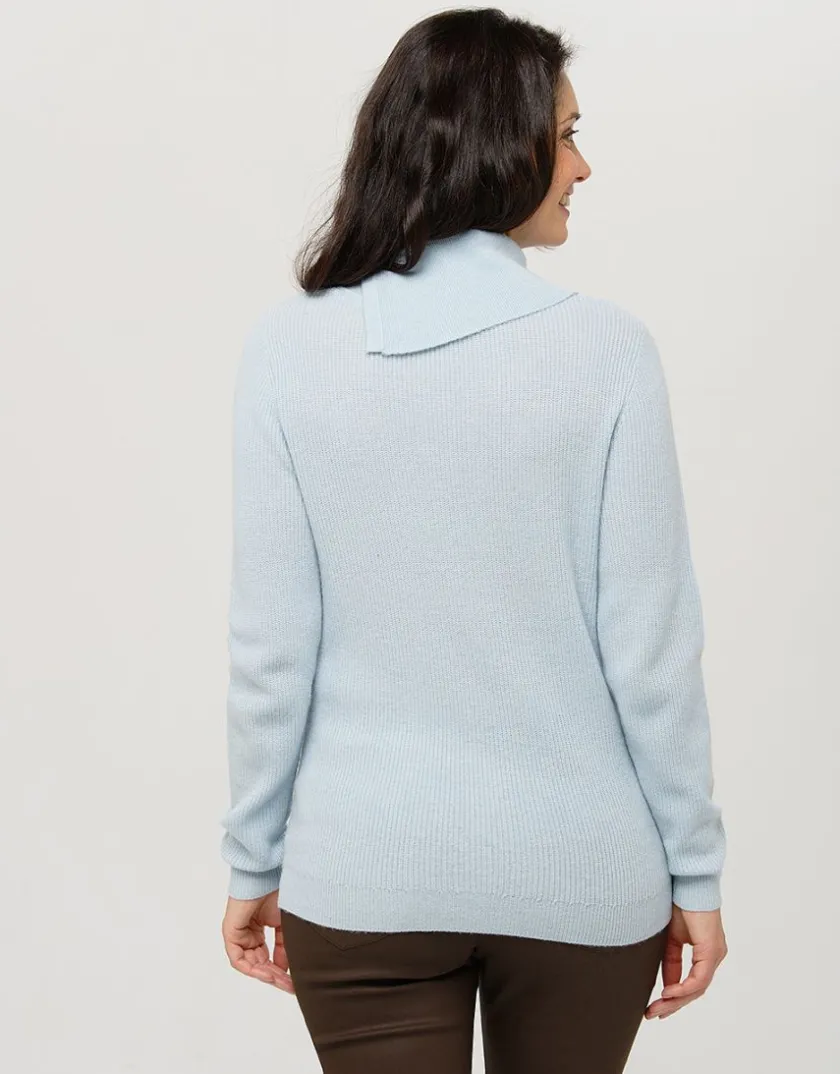 Clearance Pull bleu laine cachemire Pulls|Maille