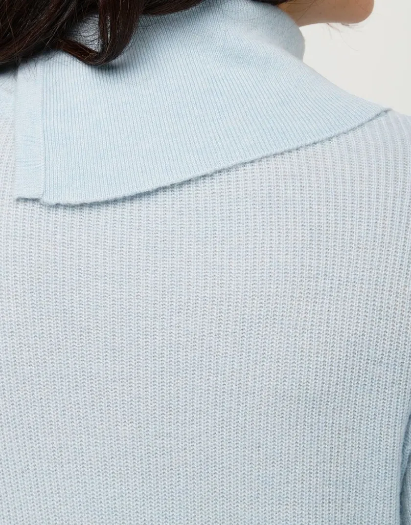 Clearance Pull bleu laine cachemire Pulls|Maille