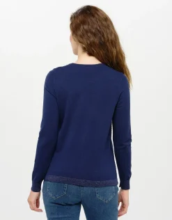 New Pull bleu marine rayures Pulls|Maille