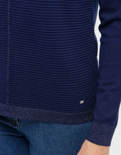 New Pull bleu marine rayures Pulls|Maille