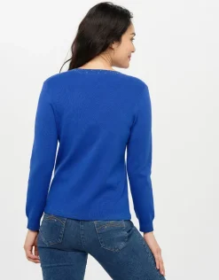 Outlet Pull bleu roi col irisé Pulls|Maille