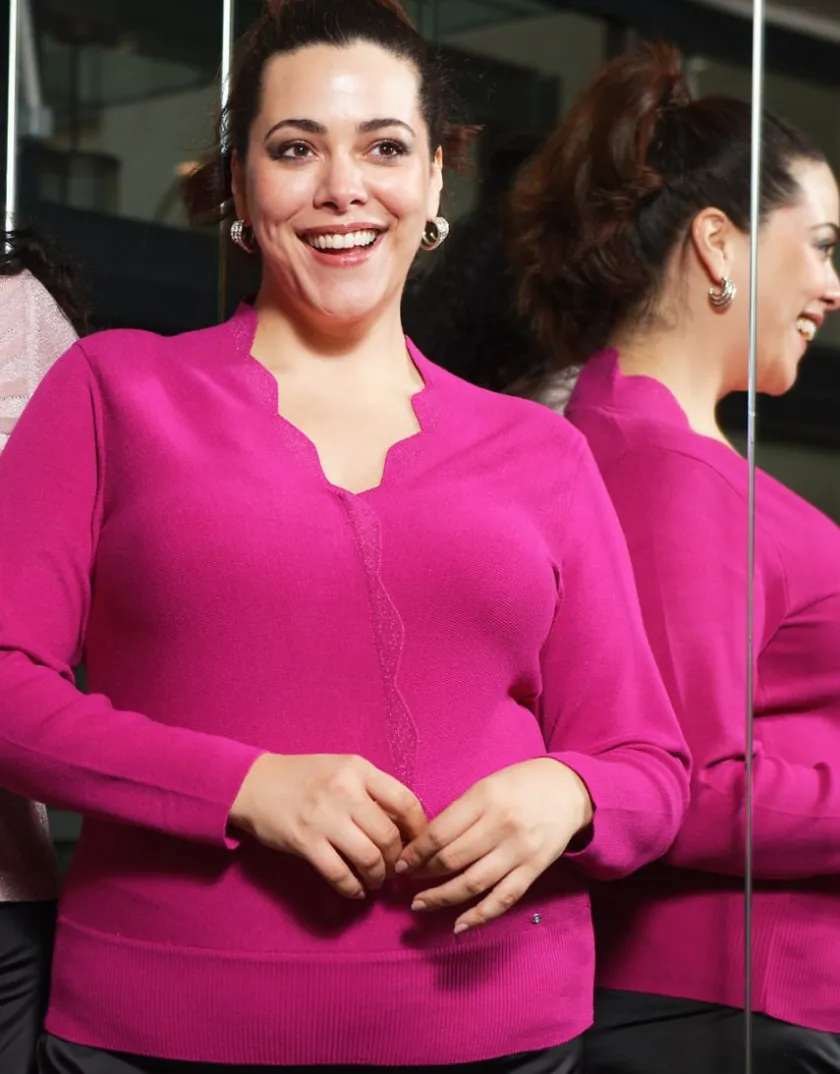 Hot Pull cache coeur rose Pulls|Maille