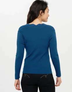 Sale Pull cache-coeur bleu Pulls|Maille