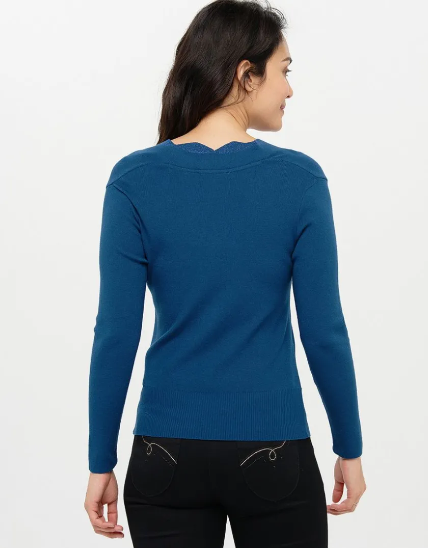 Sale Pull cache-coeur bleu Pulls|Maille