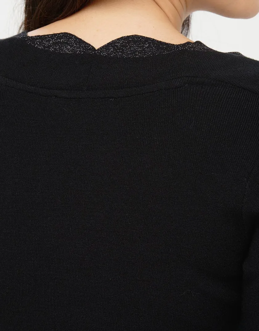 Fashion Pull cache-coeur noir chi Pulls|Maille