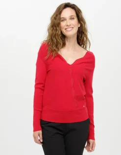 New Pull cache-coeur rouge Pulls|Maille
