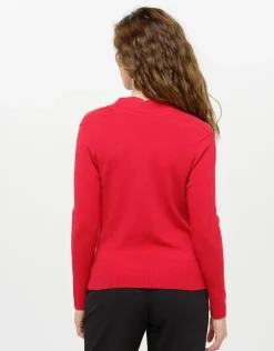 New Pull cache-coeur rouge Pulls|Maille