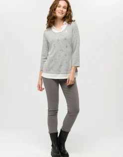 Online Pull chemisier 2en1 gris Pulls|Maille