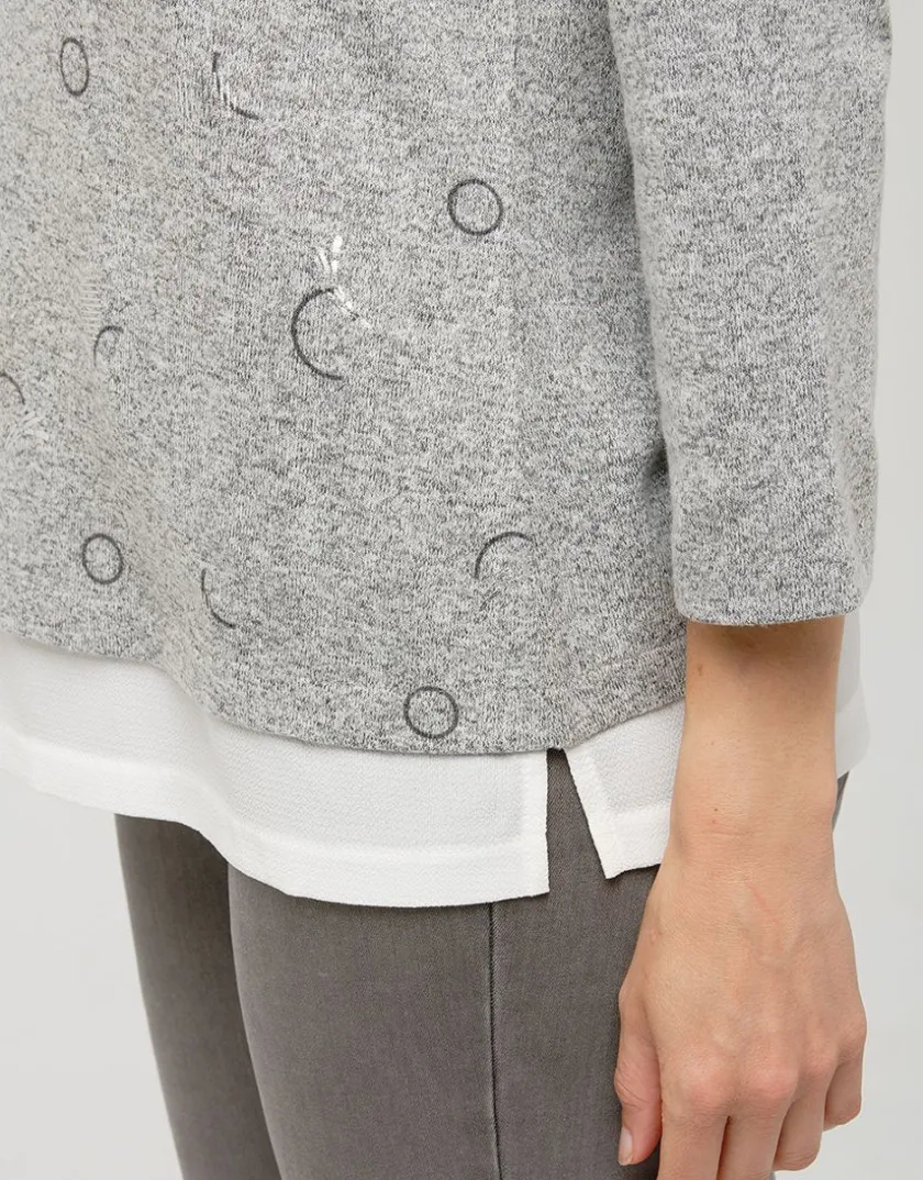 Online Pull chemisier 2en1 gris Pulls|Maille