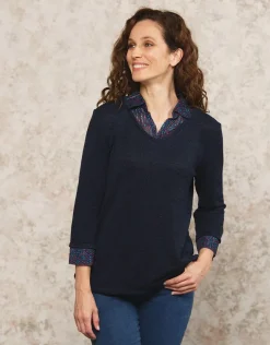 Discount Pull chemisier marine Pulls|Maille