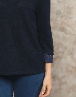 Discount Pull chemisier marine Pulls|Maille