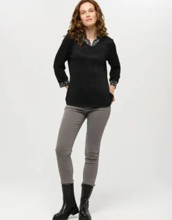 Discount Pull chemisier noir Maille|Pulls