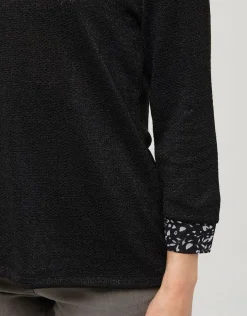 Discount Pull chemisier noir Maille|Pulls