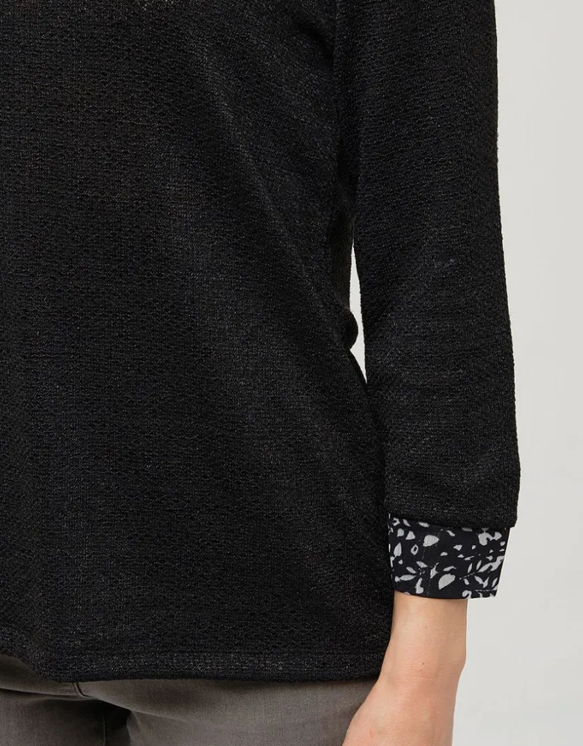 Discount Pull chemisier noir Maille|Pulls